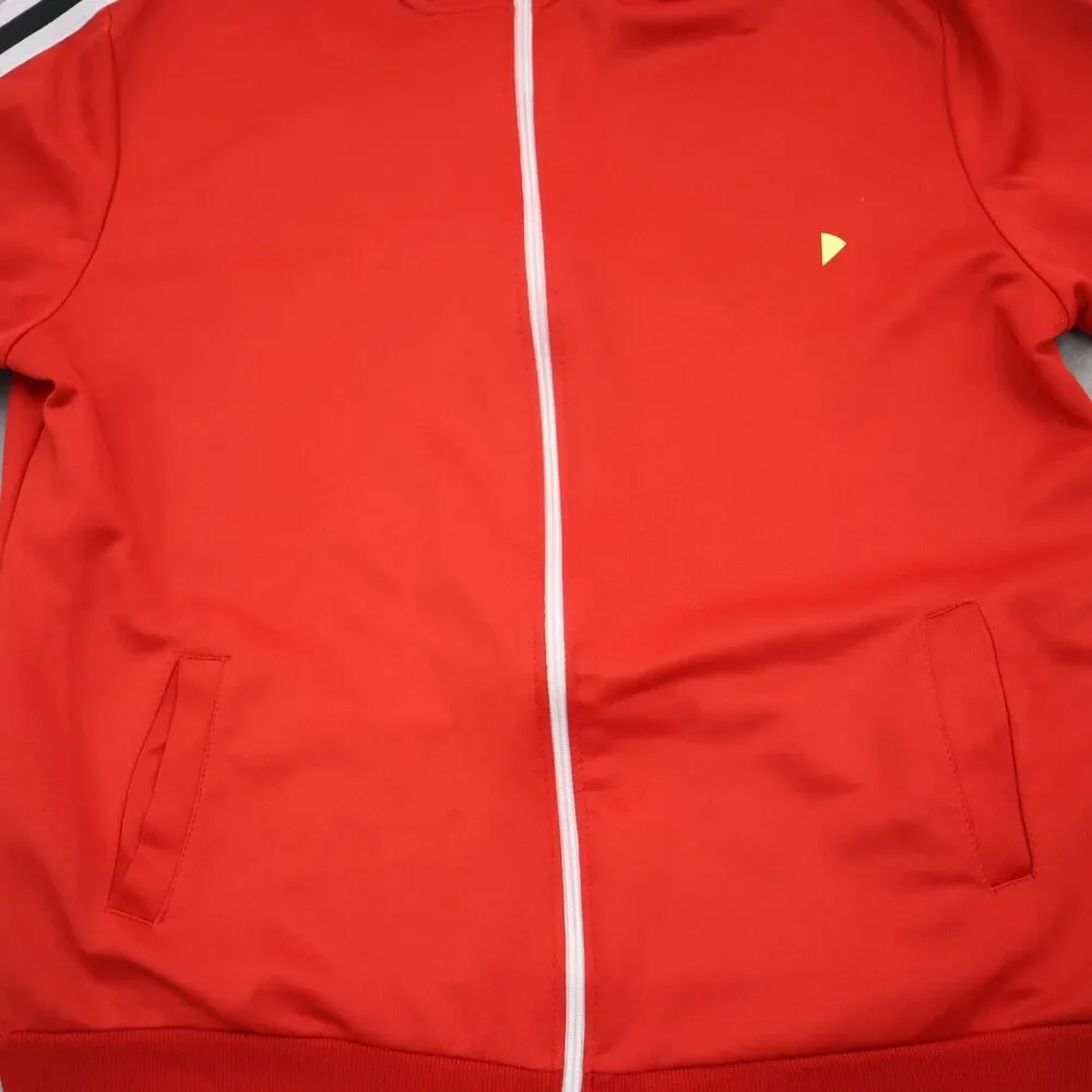 Casual Jacket Mens 3XL Red Long Sleeve High Neck Full Zip Banded Cuffs Outwear